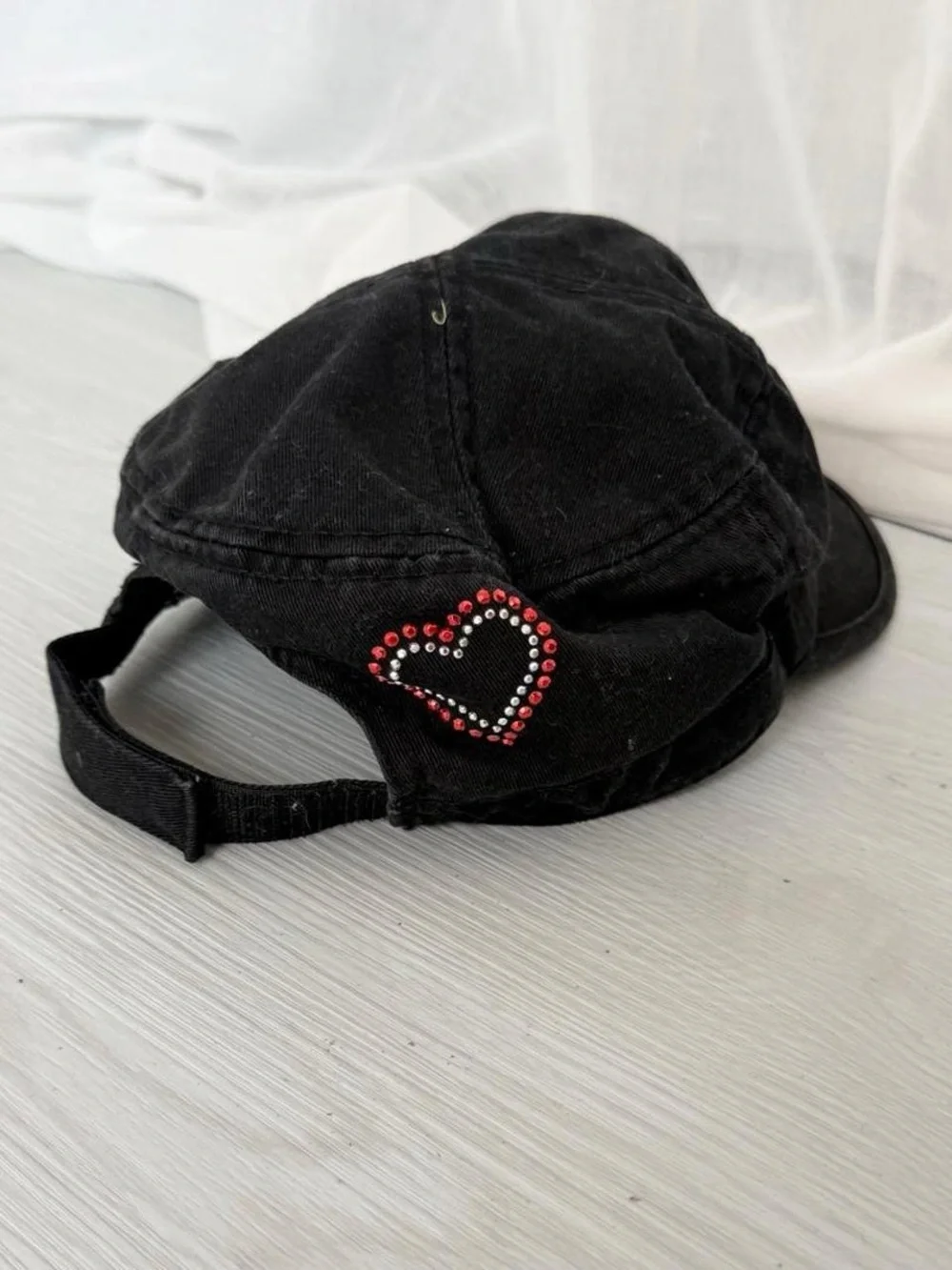 vintage y2k rhinestone star cadet cap